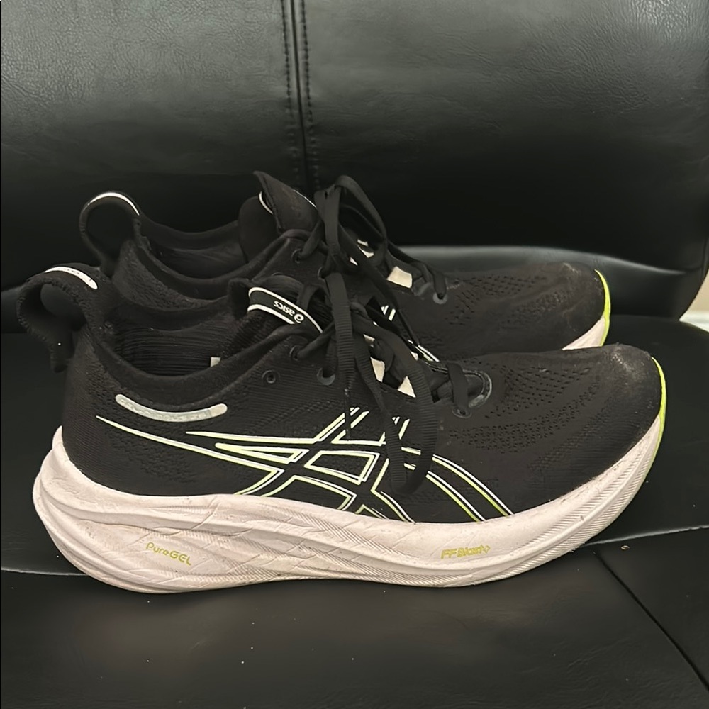ASICS Black and White Gel Running Shoes